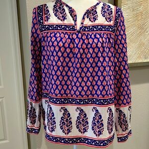 J.Crew long sleeve boho cotton top, Sz 6